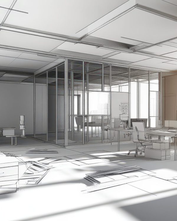 Transforming Workspaces: Office Renovation with Modern Design Elements and Construction Progress